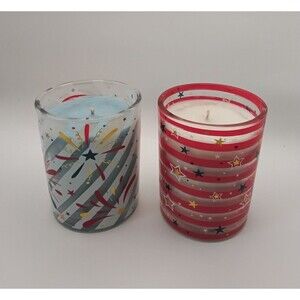 Red White Blue Candles In A Jar Memorial Day Fourth Of July Independance Day